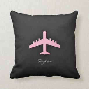 Light Pink Aeroplane Cushion