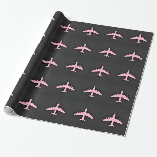 Light Pink Aeroplane Wrapping Paper