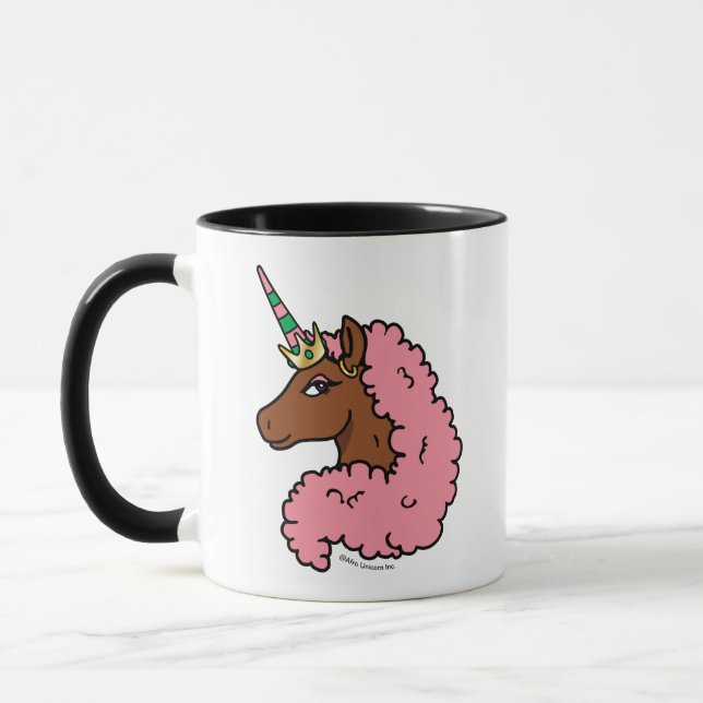 Light Pink Afro Unicorn Mug (Left)