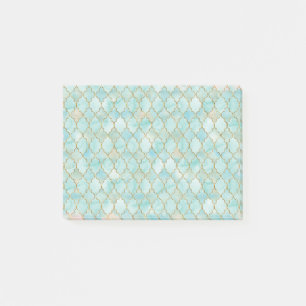 Light pink and Aqua Maroccan pattern Post-it Notes