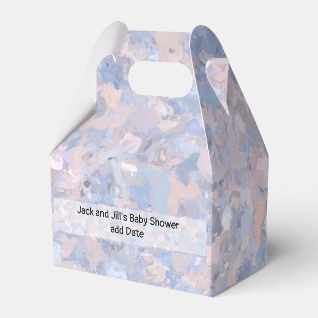 Light Pink and Blue Popcorn 4647 Favour Box (Front Side)