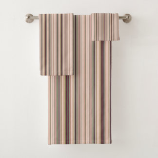 Light Pink and Burgundy Bath Towel Set