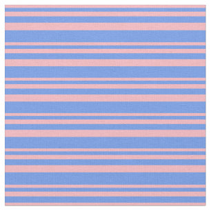 Light Pink and Cornflower Blue Stripes Fabric