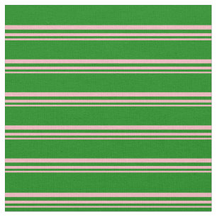Light Pink and Green Coloured Stripes Fabric