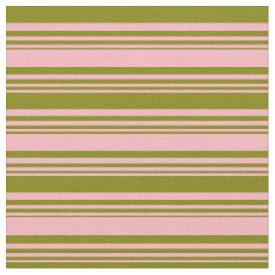 Light Pink and Green Lines/Stripes Pattern Fabric