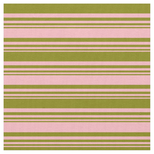 Light Pink and Green Lines/Stripes Pattern Fabric (Close Up)