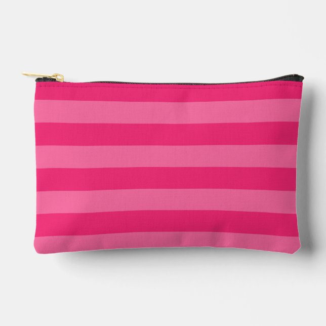 Light Pink and Hot Pink Stripes  Accessory Pouch (Front)