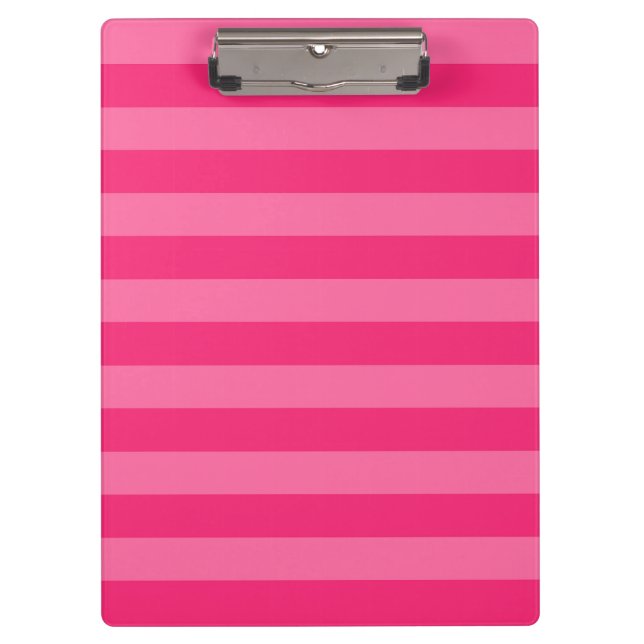 Light Pink and Hot Pink Stripes  Clipboard (Front)