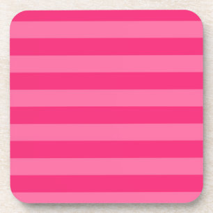 Light Pink and Hot Pink Stripes Coaster