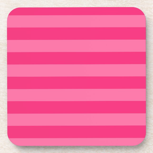 Light Pink and Hot Pink Stripes  Coaster (Front)