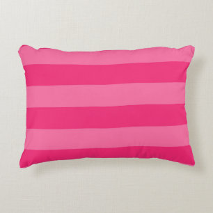 Light Pink and Hot Pink Stripes Decorative Cushion