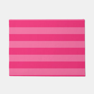 Light Pink and Hot Pink Stripes Doormat