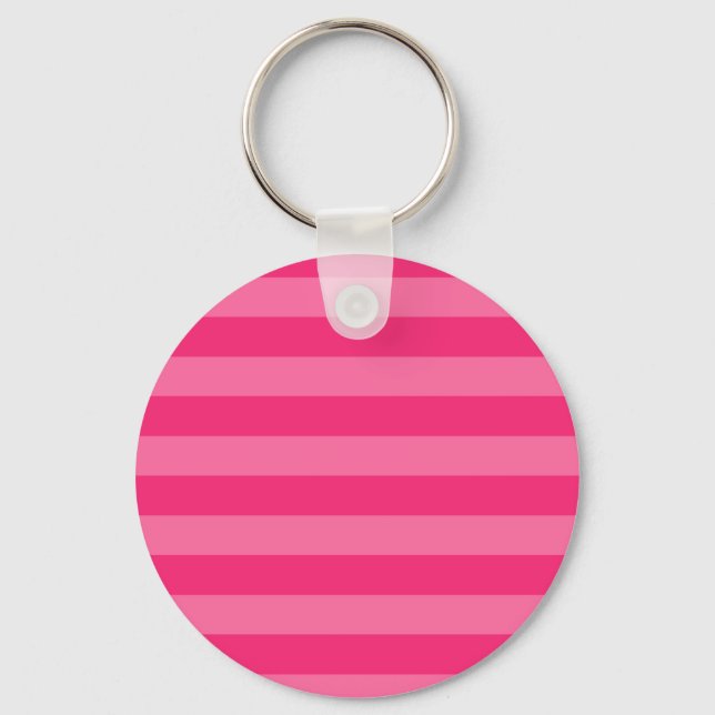 Light Pink and Hot Pink Stripes  Key Ring (Front)
