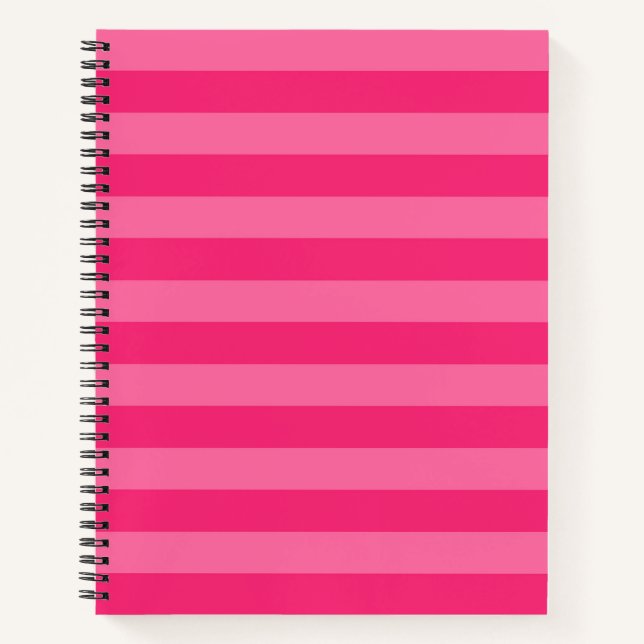 Light Pink and Hot Pink Stripes  Notebook (Front)
