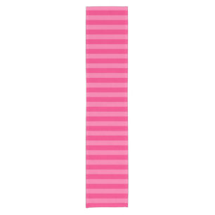 Light Pink and Hot Pink Stripes Short Table Runner