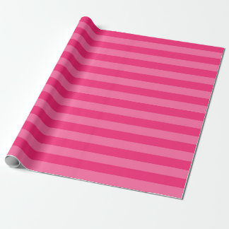 Light Pink and Hot Pink Stripes  Wrapping Paper