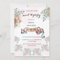Light Pink and milky way banner floral sweet 16 BD