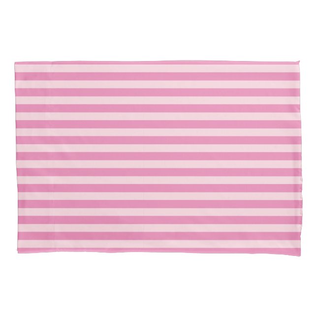 Light Pink and Pink Striped Pillowcase (Front)