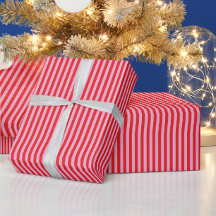 Light Pink and Red Stripes Wrapping Paper