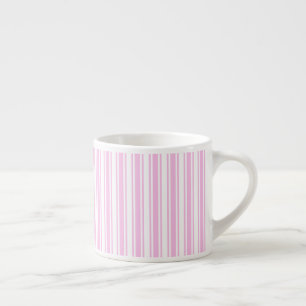 Light pink and white candy stripes espresso cup