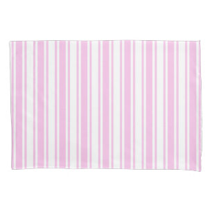 Light pink and white candy stripes pillowcase