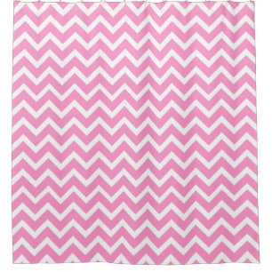Light Pink And White Chevron Pattern Shower Curtain