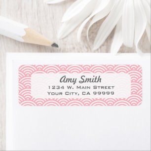 Light Pink and White Circle Geometric Pattern Return Address Label