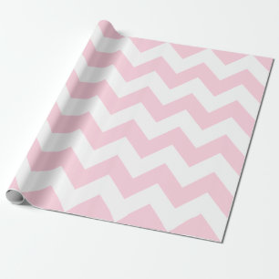 Light Pink and White Extra Large Chevron Wrapping Paper