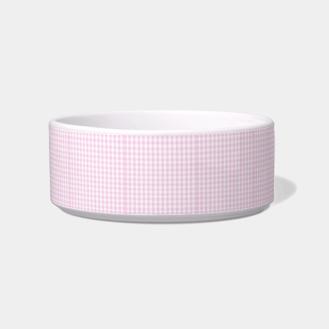 light pink and white gingham pattern preppy girly bowl (Right)