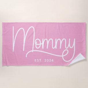 Light Pink and White Monoline Mummy Beach Towel