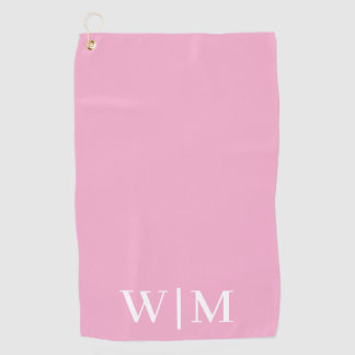 Light Pink and White Personalised Golf Towel 