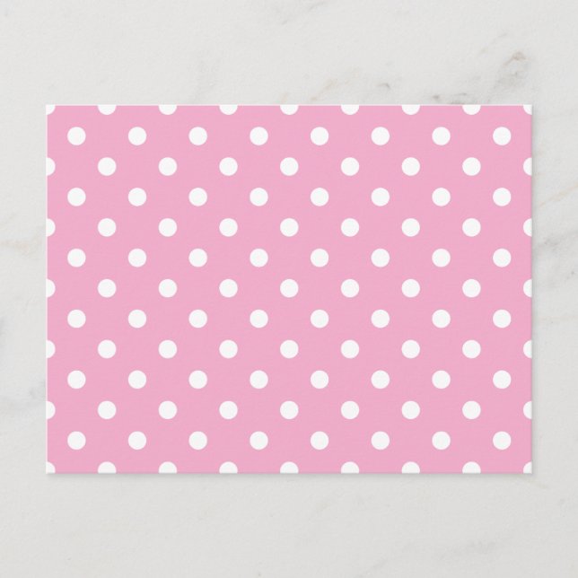 Light Pink and White Polka Dots Postcard (Front)