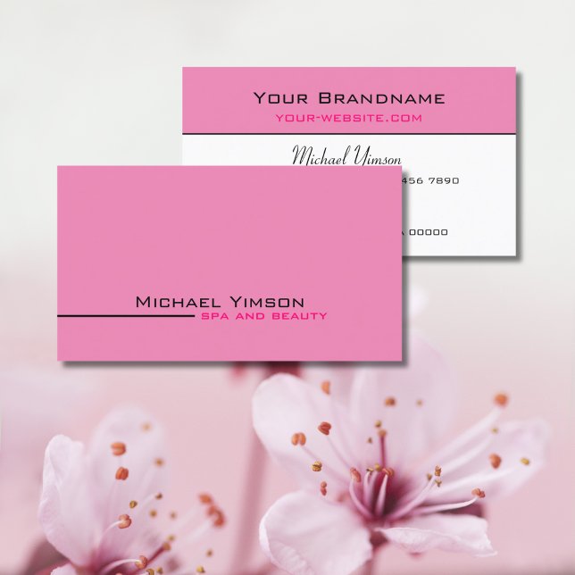 Light Pink and White Simple Modern Professional Business Card (Creator Uploaded)