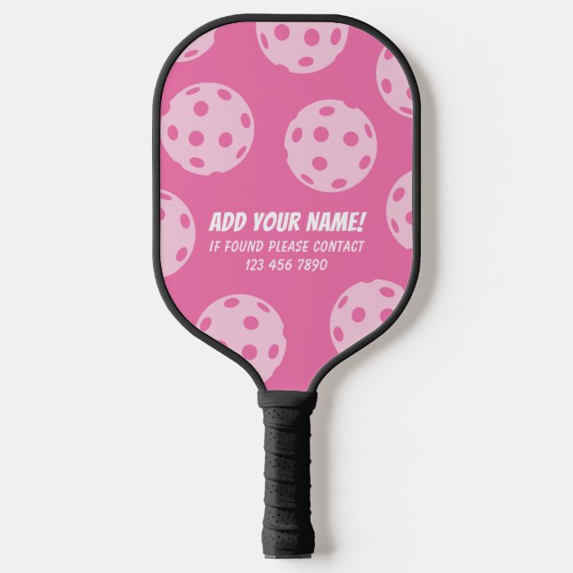 Light Pink Ball Pattern Pickleball Paddle (Front)