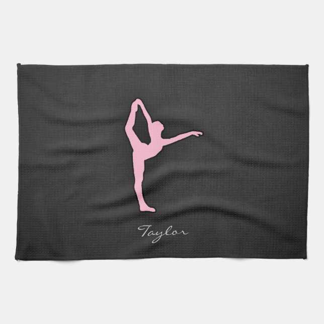 Light Pink Ballet Dancer Tea Towel (Horizontal)