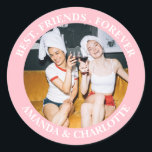 Light Pink Best Friends Forever Sticker<br><div class="desc">Stickers can be a fun and creative way to make a gift for your best friend extra special. You can now customise your stickers with a photo of you and your friend and your names. These "best friend forever" stickers are perfect for Valentine's Day or any other occasion. So why...</div>