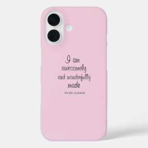 Light Pink Bible Verse Positive Affirmation iPhone 16 Case
