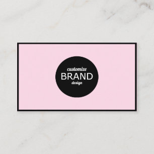 Light Pink Black Border Minimalist Professional  Business Card