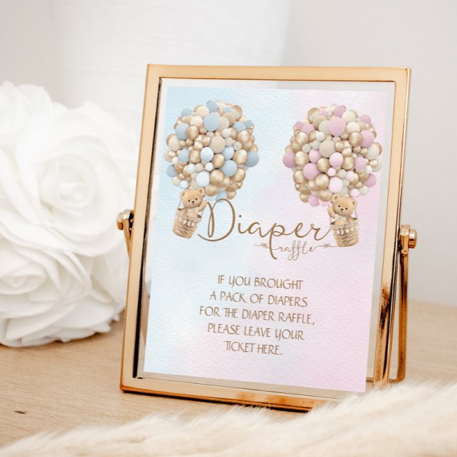 Light Pink Blue Boy Girl Diaper Raffle Poster (Creator Uploaded)