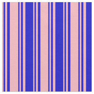 Light Pink & Blue Coloured Stripes/Lines Pattern Fabric