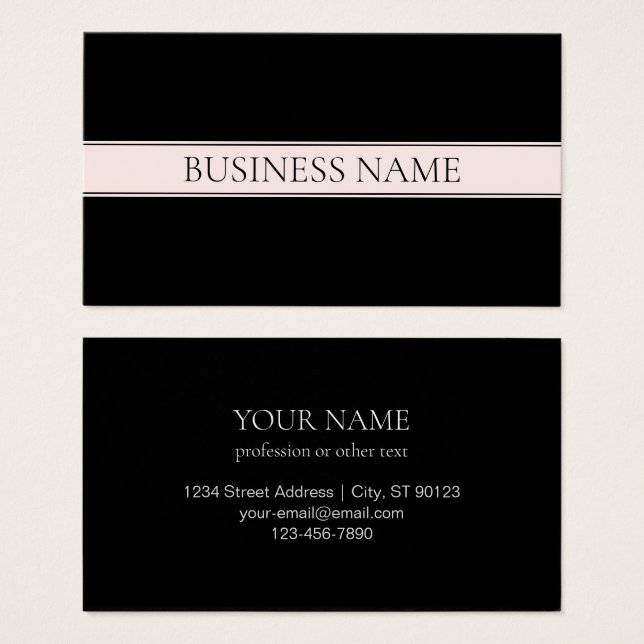 Light Pink Blush Stripe & Elegant Editable Text (Front & Back)