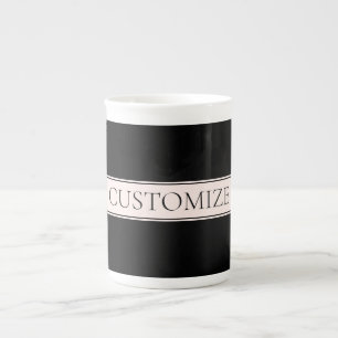 Light Pink Blush Stripe & Elegant Editable Text Bone China Mug