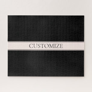 Light Pink Blush Stripe & Elegant Editable Text Jigsaw Puzzle