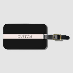 Light Pink Blush Stripe & Elegant Editable Text Luggage Tag