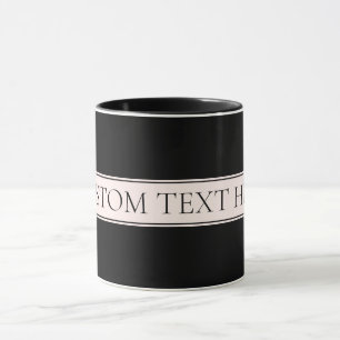 Light Pink Blush Stripe & Elegant Editable Text Mug
