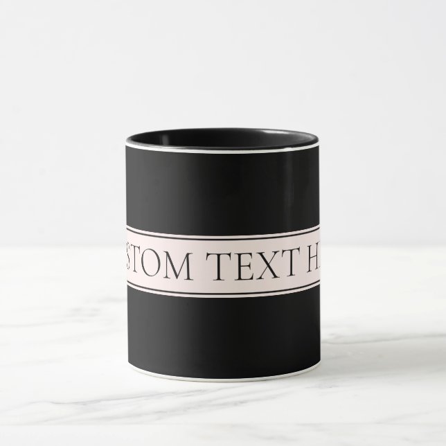 Light Pink Blush Stripe & Elegant Editable Text Mug (Center)