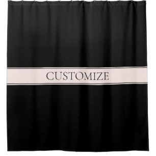 Light Pink Blush Stripe & Elegant Editable Text Shower Curtain