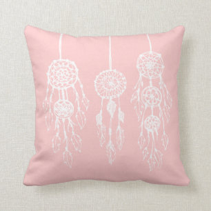Light Pink Bohemian Dreamcatchers Cushion