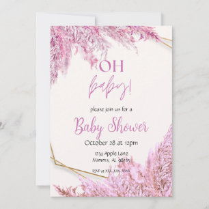 Light Pink Boho Baby Shower Invitation