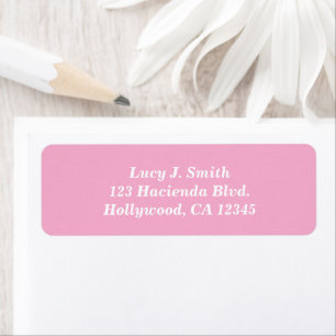 Light Pink Bold Script Modern Minimalist Return Address Label